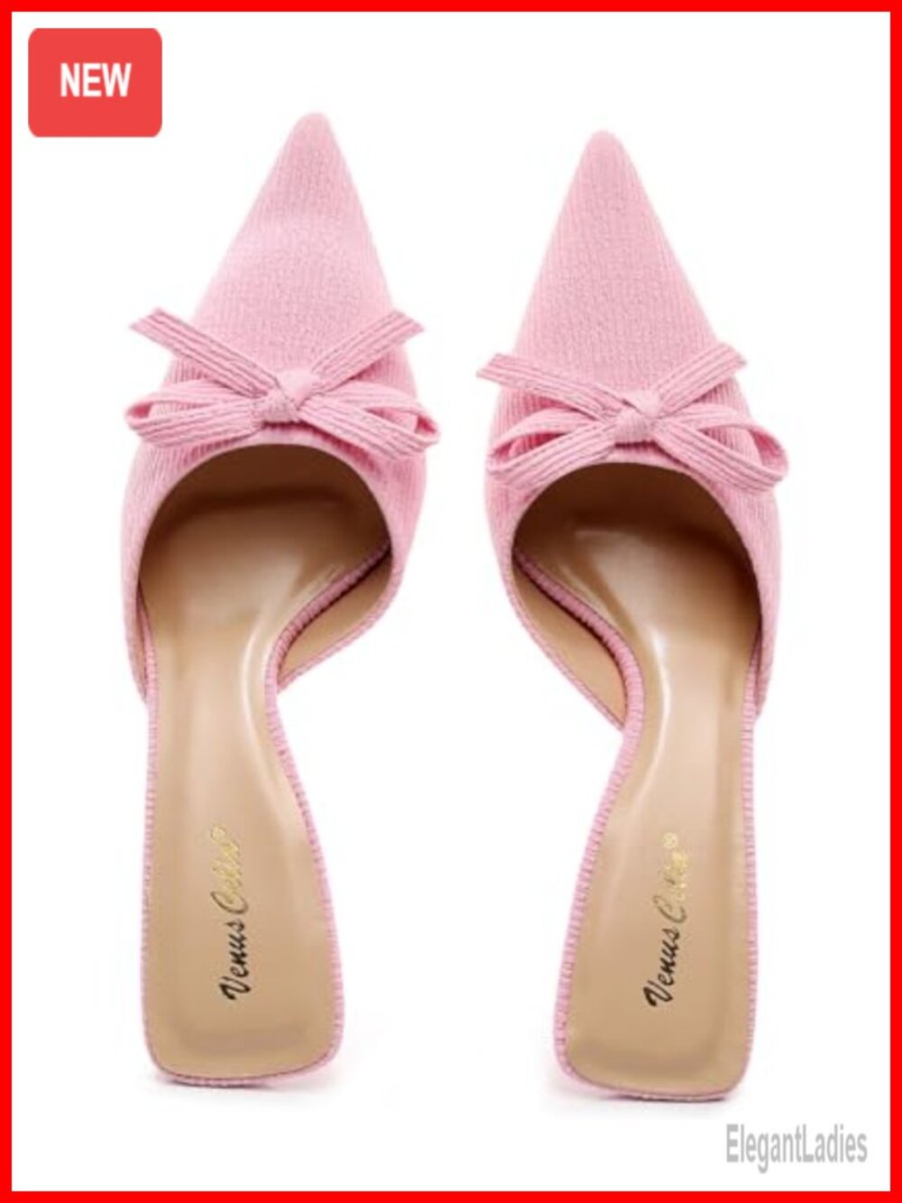 Women's Kitten Heel Slip On Dress Sandals Pointed Toe Ankle Strap - Picture 5 of 5